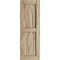 Ekena Millwork Rustic Two Equal Panel Flat Panel Riverwood Faux Wood Shutters (Per Pair), Primed Tan, 18"W x 76"H SHUFP18X76RWPR - alternate 2